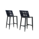 PURPLE LEAF Outdoor Bar Stools Set of 2 for Overweight Wicker Rattan Patio Barstools Woven Modern Bar Chairs with Backrest and Cushions for Garden Outside