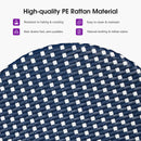 PURPLE LEAF Patio Oversized Backrest Bar Height Stool Set of 2 Outdoor Round Barstools Aluminum Frame Woven Rattan for Indoor Kitchen Dining Bistros Cafe Restaurant