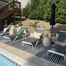 Clearance-PURPLE LEAF Patio Chaise Lounge Plastic Pool Outdoor Lounge Chair with Aluminum Frame Stackable Patio Tanning Chairs for Poolside Sunbathing Beach Deck Yard