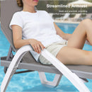 PURPLE LEAF Patio Chaise Lounge Chair Outdoor Plastic Textilene Sun Bathing Recliner Tanning Pool Lounger with 6 Adjustable Position for Outside Beach in-Pool Lawn Poolside