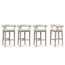 PURPLE LEAF Outdoor Bar Stools Set of 2 Modern Olefin Upholstered Barstools with Back and Armrest Bar Chairs for Garden Kitchen Island