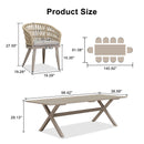 PURPLE LEAF Modern Outdoor Dining Table with 6/8/10 Seats, All-Weather Aluminum Table and Rattan Chairs with Cushions, Champagne