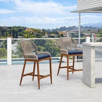 PURPLE LEAF Outdoor Bar stools Set of |Modern Counter Heigh Bar