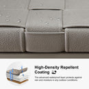 PURPLE LEAF Outdoor Counter Height Stools Set of 2, PU Leather Patio Bar Set with Aluminum Frame, Bar Chairs for Poolside, Garden, Kitchen Island