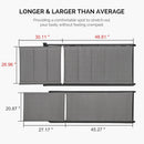 PURPLE LEAF Extra Large 2 Pieces Outdoor Aluminum Chaise Lounge Chair with Wheels