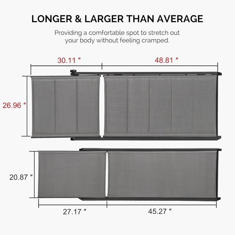 PURPLE LEAF Extra Large 2 Pieces Outdoor Aluminum Chaise Lounge Chair with Wheels