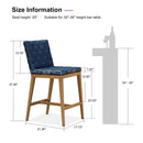 PURPLE LEAF Outdoor Counter Height Stools Set of 2, PU Leather Patio Bar Set with Aluminum Frame, Bar Chairs for Poolside, Garden, Kitchen Island