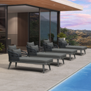 PURPLE LEAF Patio Chaise Lounge Chair  Aluminum Pool Lounge Chairs for Outdoor with 2 Cushions for Deck, Pool, Lawn, Garden, Courtyard, Porch