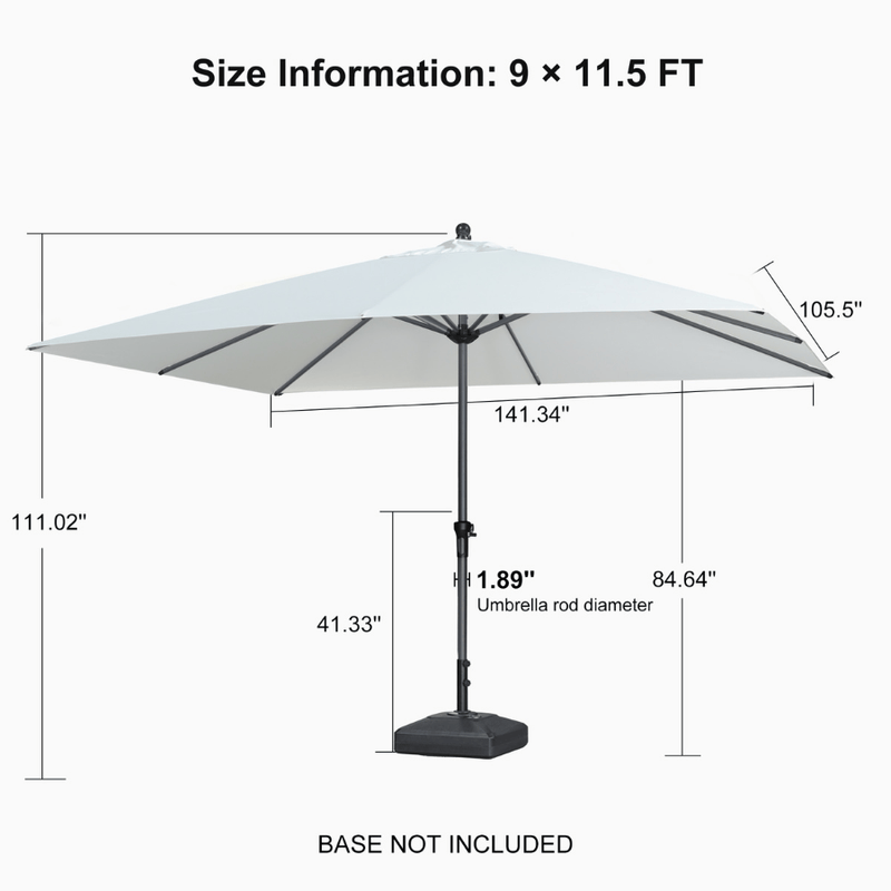 PURPLE LEAF Aluminum Outdoor Market Umbrella Patio Table Umbrella