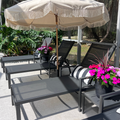 PURPLE LEAF Aluminum Outdoor Chaise Lounge with Wheels and Armrests for Pool Backyard Beach