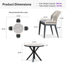 PURPLE LEAF Round Outdoor Dining Set Patio Aluminum Dining Set Round Table and Wicker Chairs with Sunbrella Cushions for Kitchen Deck