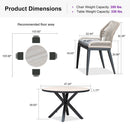 PURPLE LEAF Round Outdoor Dining Set Patio Aluminum Dining Set Round Table and Wicker Chairs with Sunbrella Cushions for Kitchen Deck