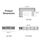 PURPLE LEAF Sicilia U-Shaped Modular Outdoor Sectional with Sunbrella Khaki Cushions Flexible Layout for Commercial Outdoor Spaces
