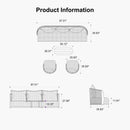 PURPLE LEAF Hailar U-Shaped Patio Conversation Set with Genuine Teak Cushions and Pillows Olefin Rope Backres Outdoor Couch Sets for Porch Garden