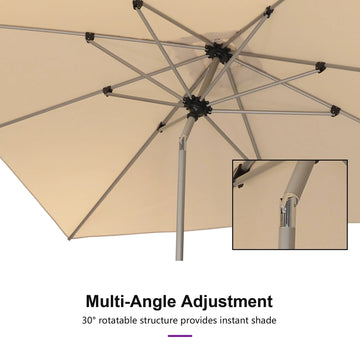 Deluxe Aluminum Patio Market Umbrella | Crank, 30 Tilt Deluxe Aluminum Patio Market Umbrella | Crank, 30 Tilt