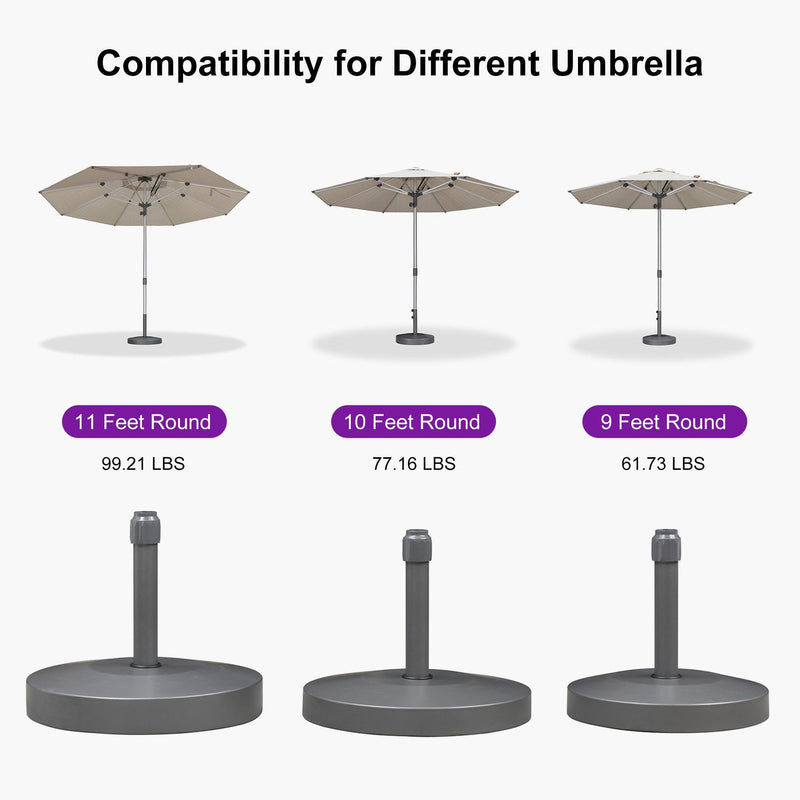 PURPLE LEAF Market Umbrella Table Umbrella Base ZY04BS-ATSN