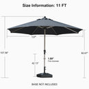 PURPLE LEAF Deluxe Aluminum Market Umbrella, Outdoor Table Umbrella for Patio, Porch