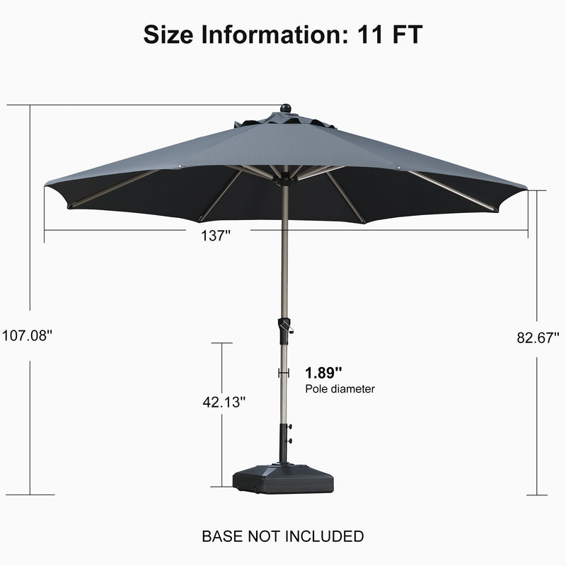 PURPLE LEAF Deluxe Aluminum Market Umbrella, Outdoor Table Umbrella for Patio, Porch