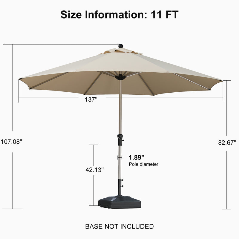 PURPLE LEAF Deluxe Aluminum Market Umbrella, Outdoor Table Umbrella for Patio, Porch