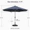 PURPLE LEAF Deluxe Aluminum Market Umbrella, Outdoor Table Umbrella for Patio, Porch