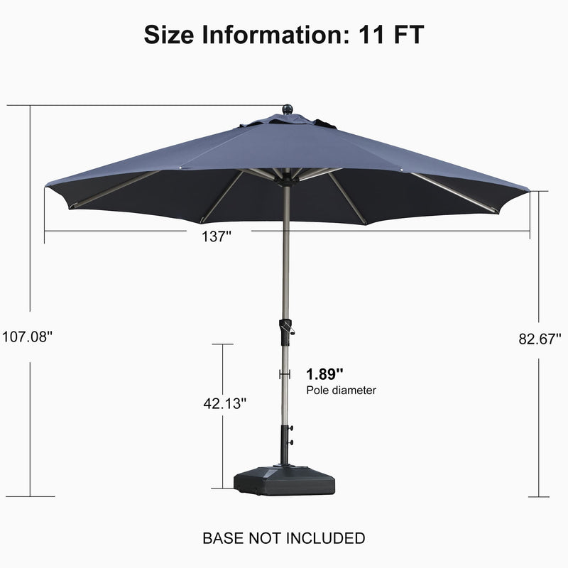 PURPLE LEAF Deluxe Aluminum Market Umbrella, Outdoor Table Umbrella for Patio, Porch