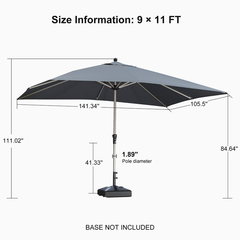 PURPLE LEAF Deluxe Aluminum Market Umbrella, Outdoor Table Umbrella for Patio, Porch