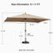 PURPLE LEAF Deluxe Aluminum Market Umbrella, Outdoor Table Umbrella for Patio, Porch