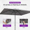 PURPLE LEAF Patio Market Table Umbrella with Semi-Automatic Opening Function