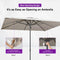 PURPLE LEAF Patio Market Table Umbrella with Semi-Automatic Opening Function