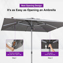 PURPLE LEAF Patio Market Table Umbrella with Semi-Automatic Opening Function