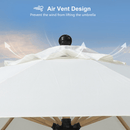 PURPLE LEAF Wood Pattern Tilting Patio Table Umbrella with Base, Outdoor Market Umbrella