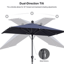 PURPLE LEAF Crank and Tilt Table Umbrella Outdoor Patio Market Umbrella with Visible Hand Crank System