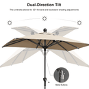 PURPLE LEAF Crank and Tilt Table Umbrella Outdoor Patio Market Umbrella with Visible Hand Crank System