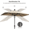 PURPLE LEAF Crank and Tilt Table Umbrella Outdoor Patio Market Umbrella with Visible Hand Crank System