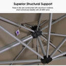 PURPLE LEAF Rectangular Large Outdoor Cantilever Umbrella With Base for Garden, Pool