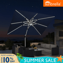 PURPLE LEAF SUNBRELLA Solar Cantilever Umbrella with Lights, Large Umbrellas For Outdoor Patio