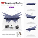 PURPLE LEAF Best White Patio Rotating Umbrella Swivel Outdoor Umbrellas