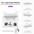 PURPLE LEAF Best White Patio Rotating Umbrella Swivel Outdoor Umbrellas