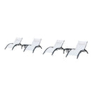PURPLE LEAF Patio Chaise Lounge Set Outdoor Beach Pool Sunbathing Lawn Lounger Recliner Chair Outside Chairs with Side Table Included