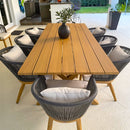 PURPLE LEAF Teak Patio Dining Set with Cushions and Pillow All-Weather Wicker Patio Table Set for Garden, Deck, and Yard