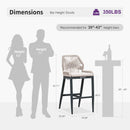 PURPLE LEAF Bar Stools Set of 4 Outdoor Aluminum Barstools with Back Modern Wicker Rattan Boho Garden Pool Patio Bar Chairs