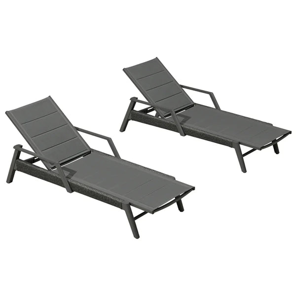Aluminum Chaise Lounge | Textilene Adjustable Recliner