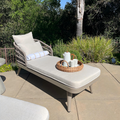 PURPLE LEAF Patio Chaise Lounge Chair  Aluminum Pool Lounge Chairs for Outdoor with 2 Cushions for Deck, Pool, Lawn, Garden, Courtyard, Porch