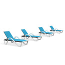 Clearance-PURPLE LEAF Patio Chaise Lounge Plastic Pool Outdoor Lounge Chair with Aluminum Frame Stackable Patio Tanning Chairs for Poolside Sunbathing Beach Deck Yard