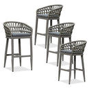 PURPLE LEAF Outdoor Bar Stools Counter Stools Rattan Bar Stools Chair with Backrest for Indoor or Outdoor, Kitchen lsland