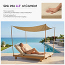 PURPLE LEAF Outdoor Daybed for Patio,  Poolside Chaise Lounge Bed with Cushion, Olefin Blend Fabric, Aluminum Frame Sunbed with Side Table for Deck and Backyard