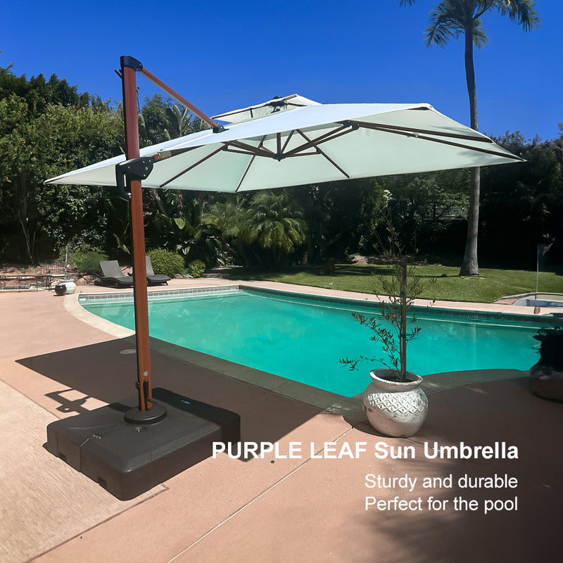 Clearance - PURPLE LEAF OPEN BOX Rectangular Patio Cantilever Umbrella