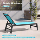 PURPLE LEAF Patio Chaise Lounge Textilene Pool with Wheels Sunbathing Chair for Outdoor, Beach, Yard, Side Table Included