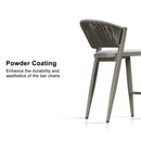 PURPLE LEAF Counter Height Bar Stool Set of 2 Outdoor Stool Chair with Footrest Patio Bar Height Stools Rattan Barstools for Outdoor or Indoor