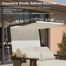 PURPLE LEAF Outdoor Chaise Lounge Modern Aluminum Teak Finish Lounge Chair with Thick Cushion and 2 Pillows Elegant Style Lounger for Residential Commercial Patio Pool and Villa Bronze